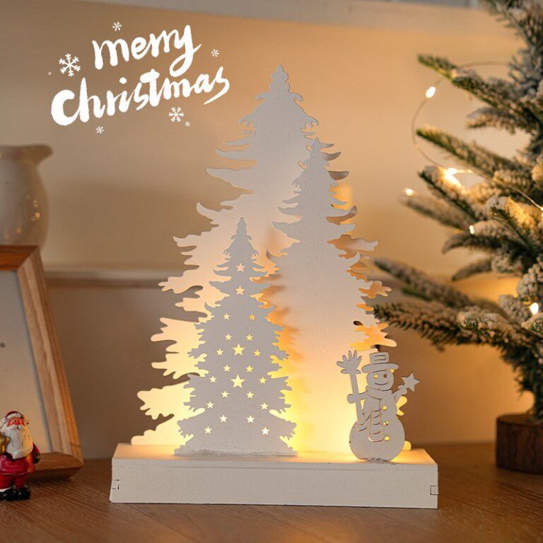 Wholesale LED PVC Board Tree With Snowman 19LED – YZ-90124 - Christmas Lights