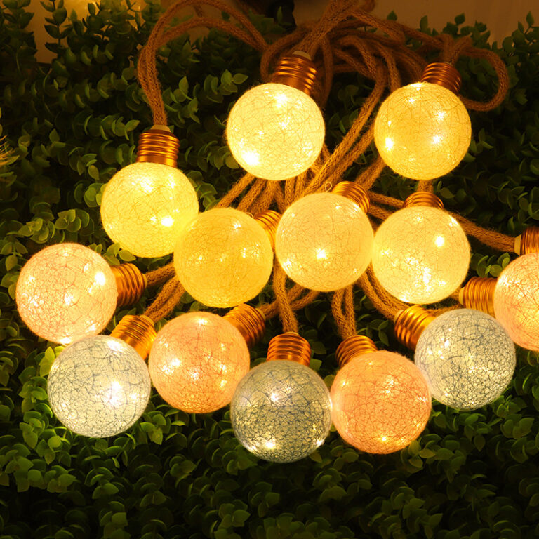 Lampu String LED Bola Kapas 8 Fungsi Tenaga Surya – YZ-30008 - Lampu String LED Tenaga Surya