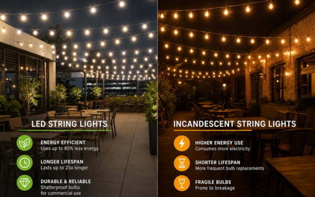 LED vs. Incandescent String Lights: Why Commercial Buyers Choose LED
